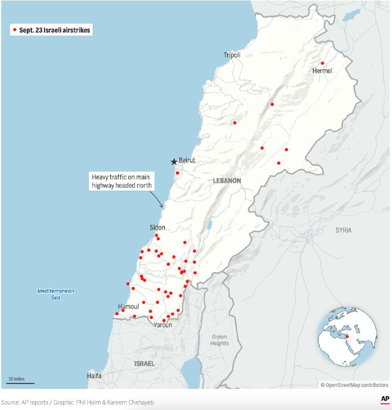 黎巴嫩公共卫生部表示，以色列23日的袭击已造成492人死亡，其中包括35名儿童和58名妇女，另有1645人受伤