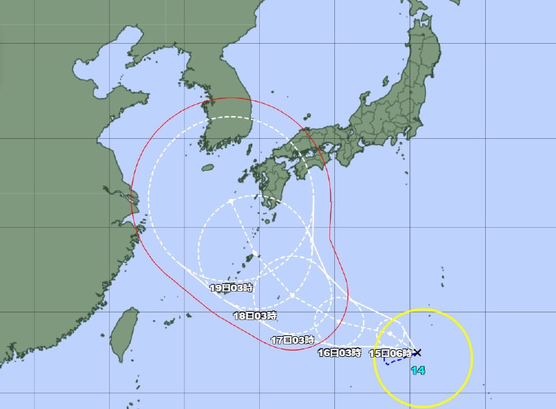 今年第14号台风“南玛都”在西北太平洋洋面生成