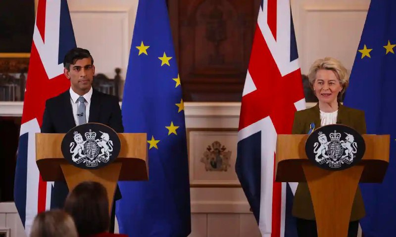 英国与欧盟27日就英国脱欧后的北爱尔兰贸易安排达成新的“温莎框架”