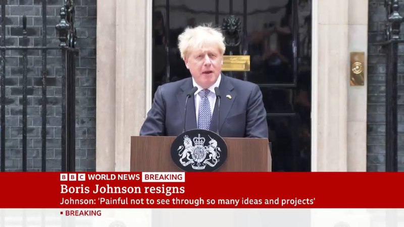 英国首相鲍里斯·约翰逊宣布辞去保守党党首和首相职务，但将留任首相至新领导人产生