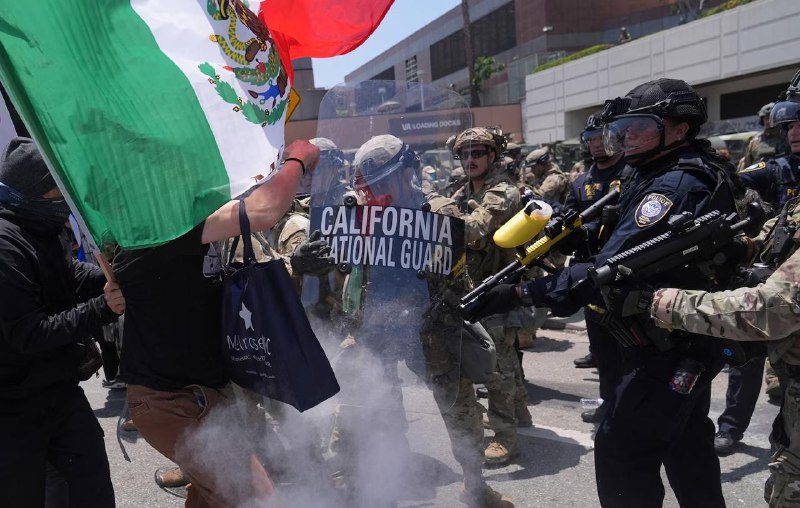 洛杉矶等多地反对移民与海关执法局（ICE）的抗议活动仍在持续